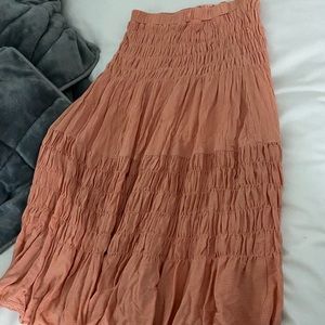 Coral midi skirt